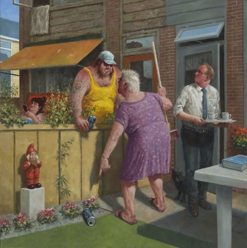 Frank Visser onthult schilderij Marius van Dokkum