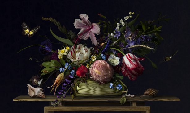 Glas en bloemen